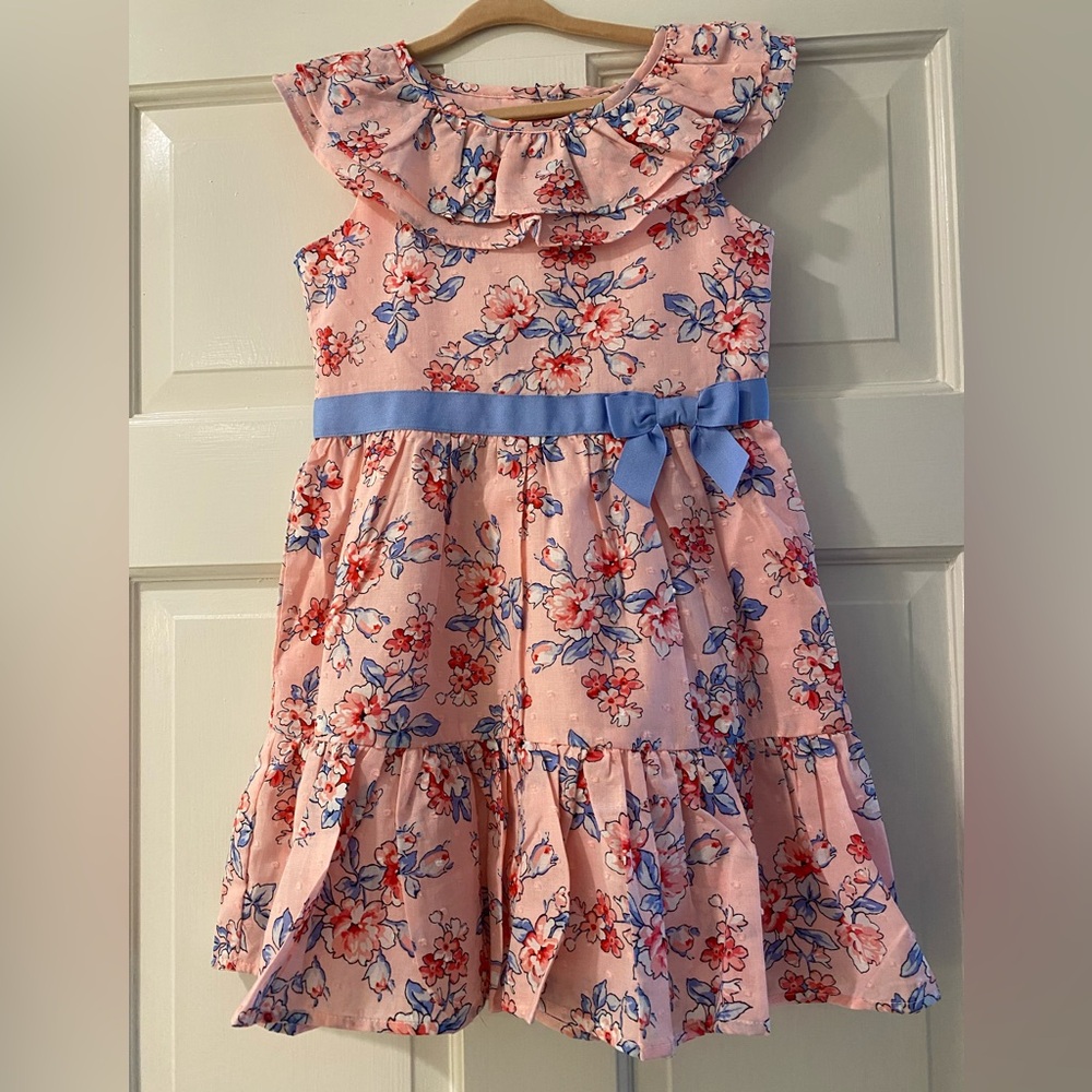 NWT Jamie and jack girls pink floral dress 5t